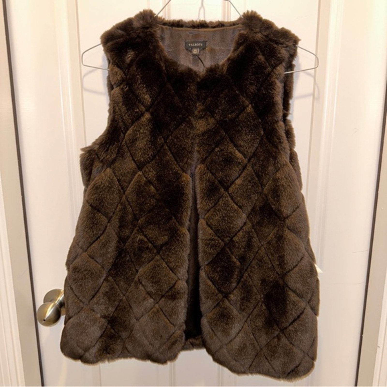 Talbots Cozy Faux Fur Vest Xs